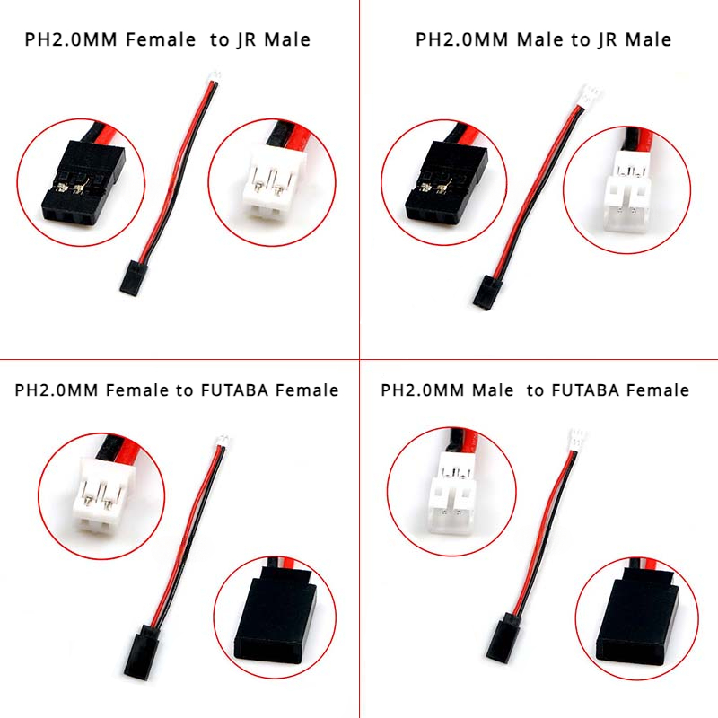Rc Hobby Grade - 1/5/10 sztuk/partia PH2.0 męskie/żeńskie do JR/FUTABA