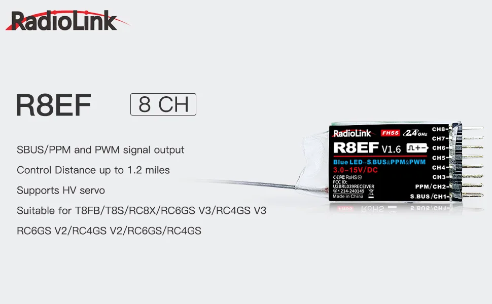 Odbiornik Radiolink R8EF 2.4G  – Receiver Sbus 8Ch recenzja i cena
